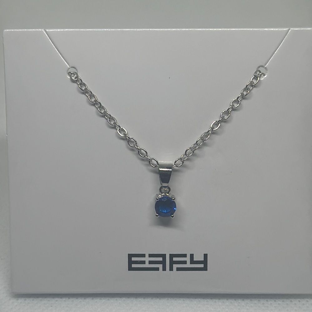 Effy Silver Blue Accent Necklace Modern Design‎